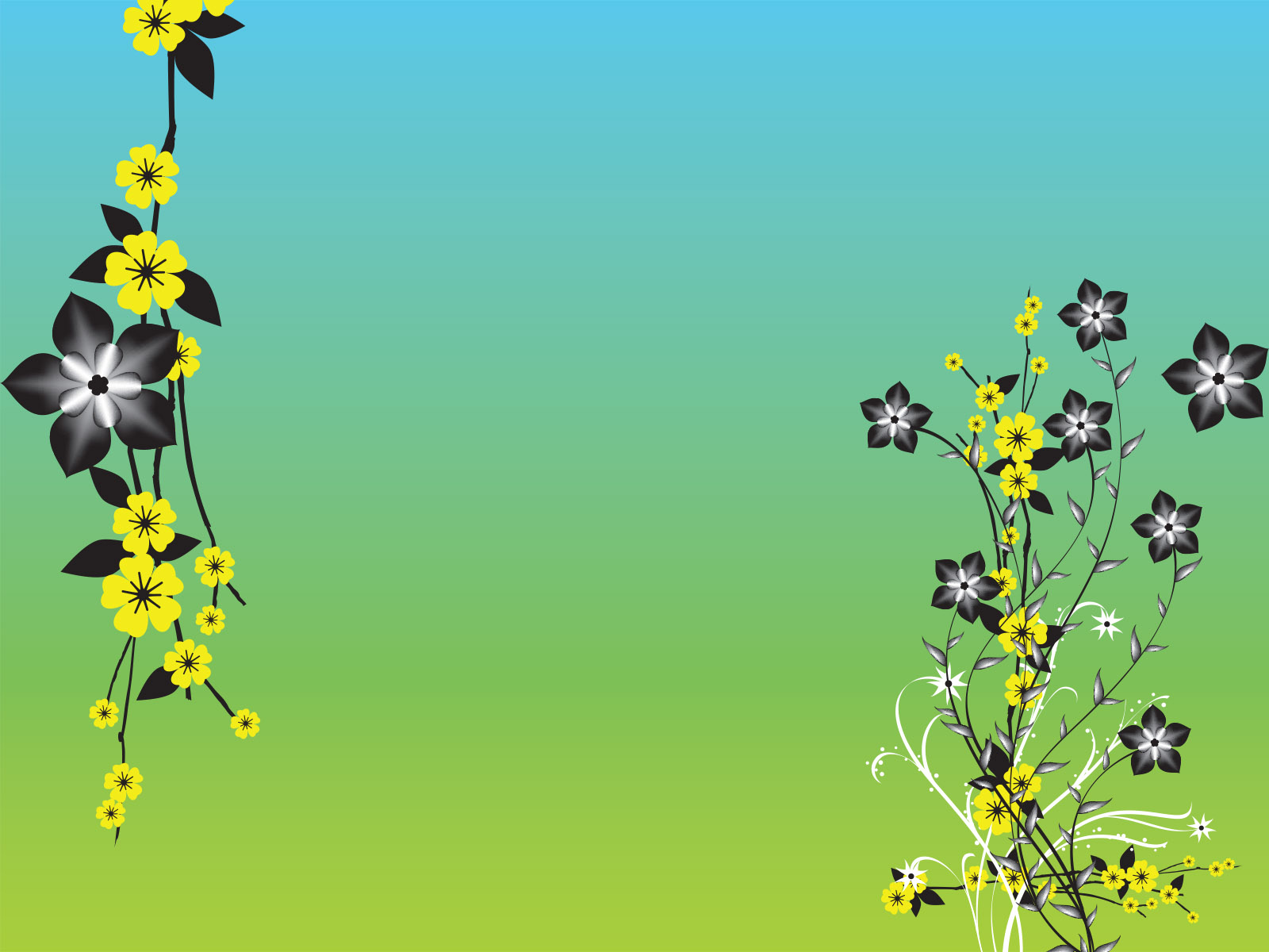 Green Flower Pattern Powerpoint Templates Flowers Green Nature
