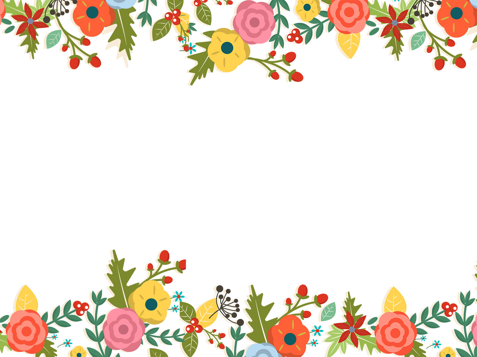 Cute Floral Powerpoint Templates - Border & Frames, Flowers, Green ...