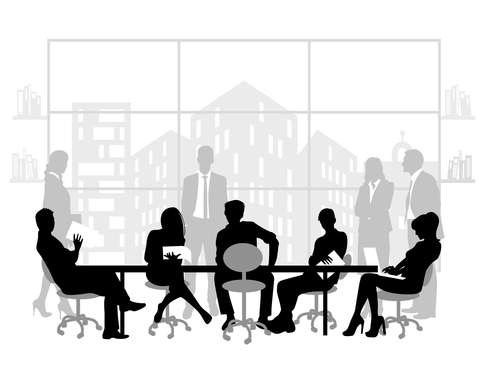 Business Meeting at Office Powerpoint Templates - Black, Blue, Business &  Finance, White - Free PPT Backgrounds and Templates