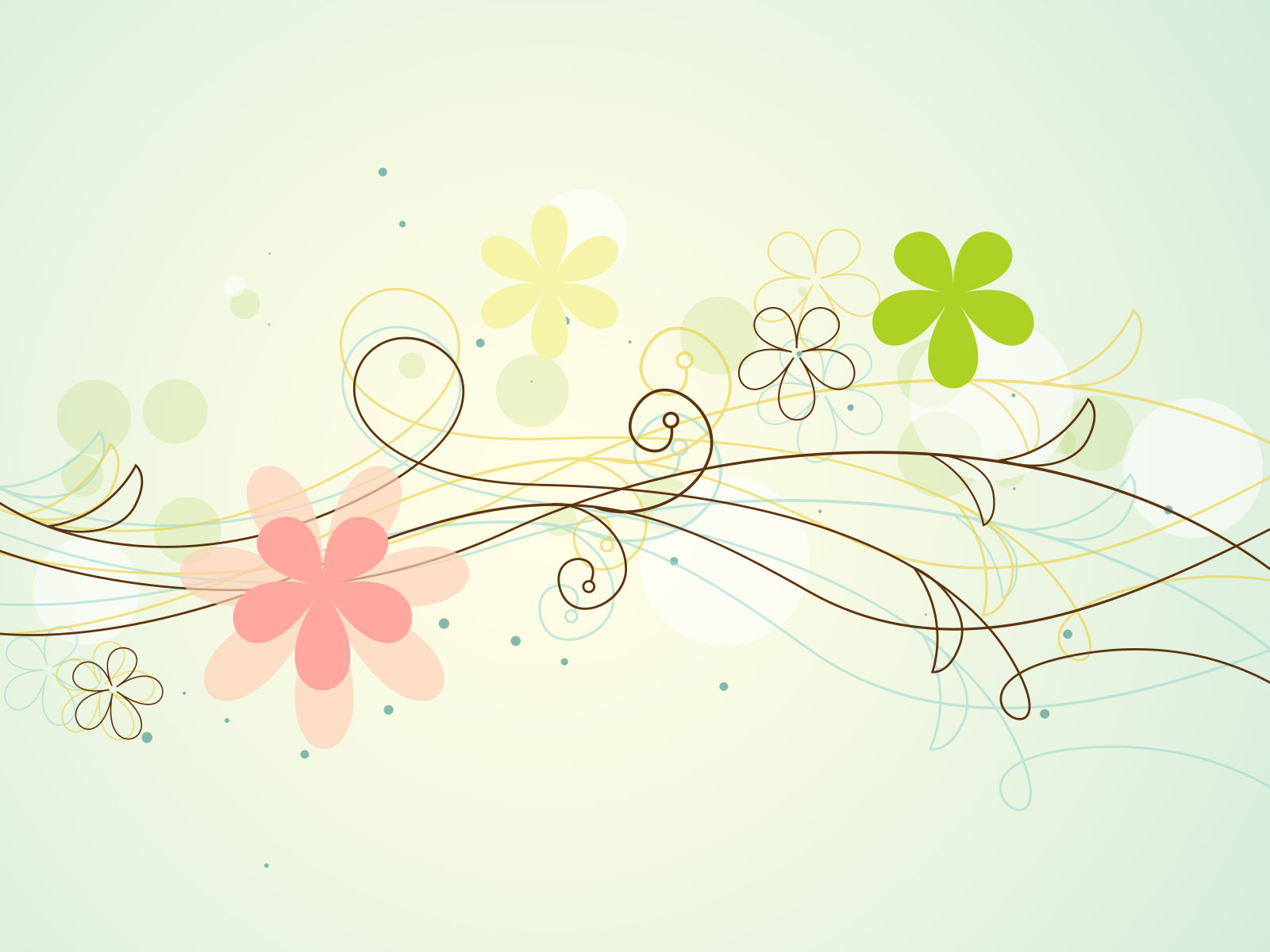 Floral Green and Orange Powerpoint Templates - Flowers, Green, Orange -  Free PPT Backgrounds and Templates
