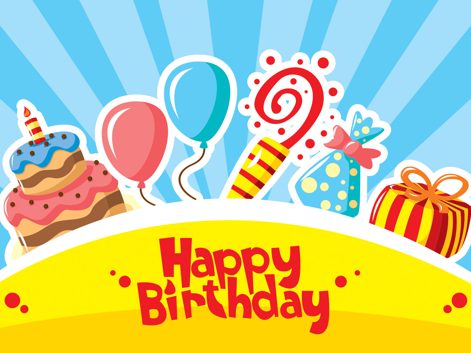 Happy Birthday Cake Powerpoint Templates Food Drink Holidays 