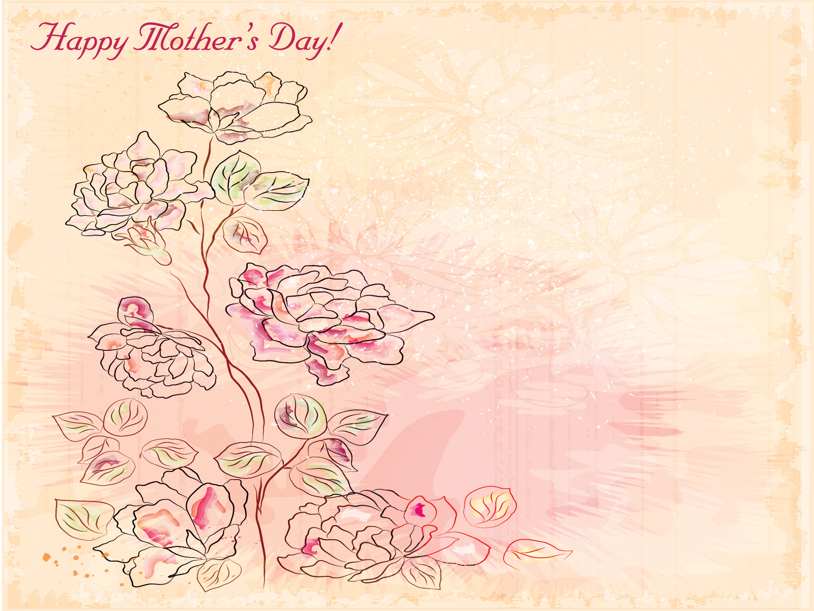 Happy Mothers Day 2013 Powerpoint Templates - Brown, Fuchsia / Magenta,  Holidays, Orange - Free PPT Backgrounds and Templates