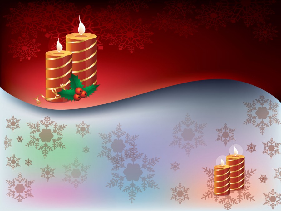 Christmas Bulbs and Candles Powerpoint Templates - Christmas, Red ...