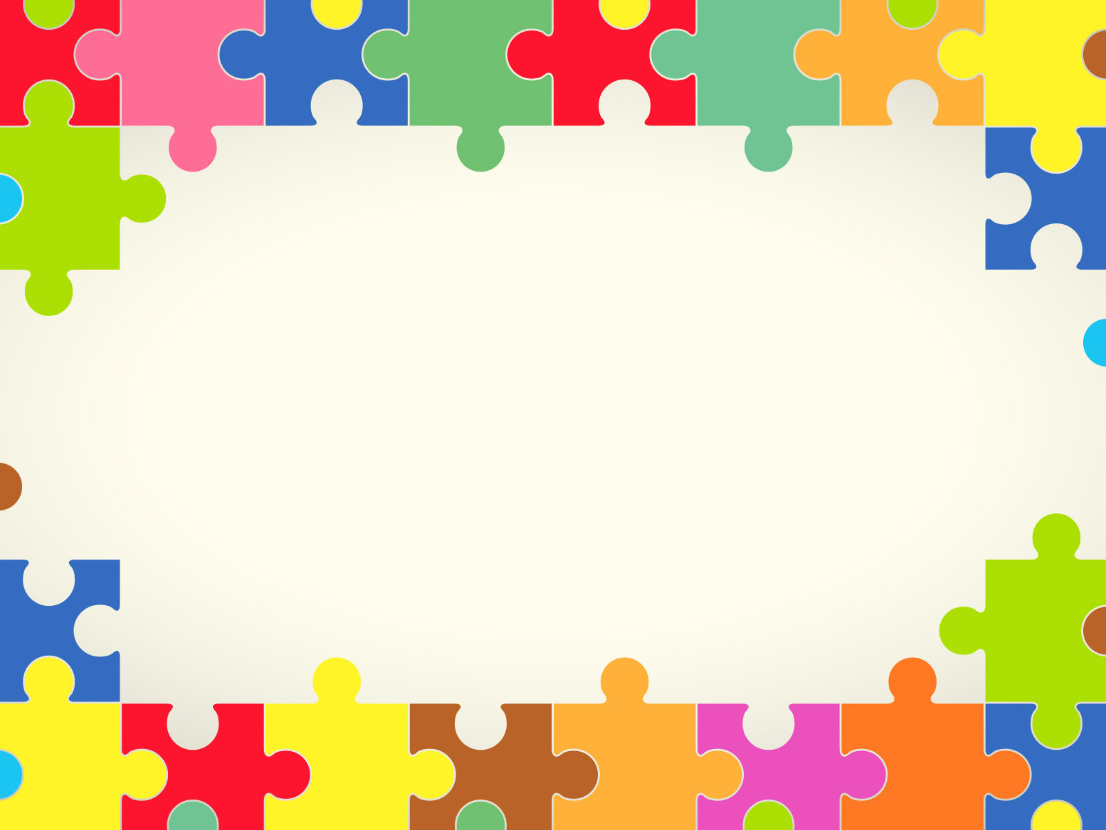 Colourful Puzzles Powerpoint Templates Border Frames Objects