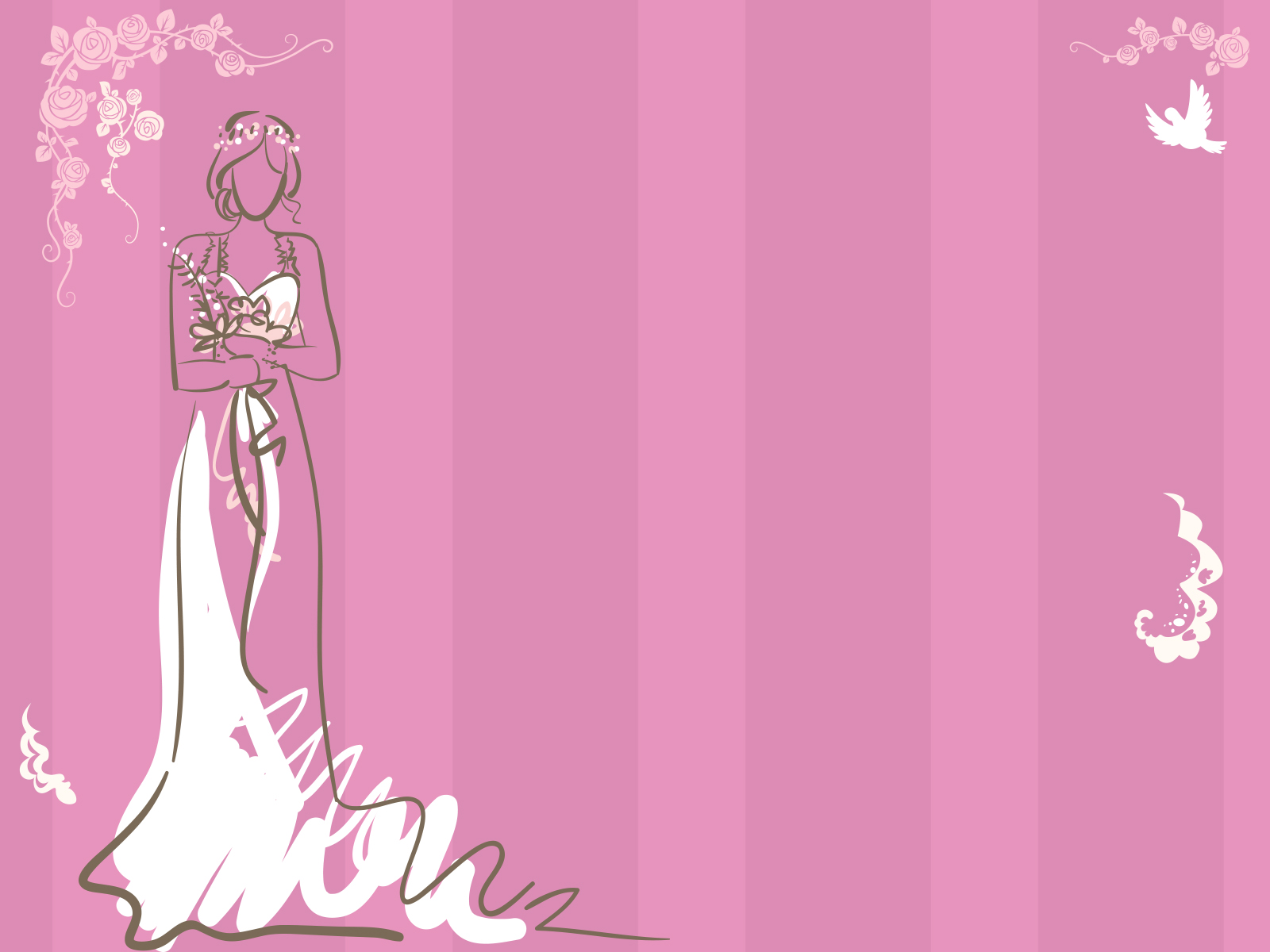 Beautiful Bride Powerpoint Templates - Beauty & Fashion, Fuchsia / Magenta  - Free PPT Backgrounds and Templates