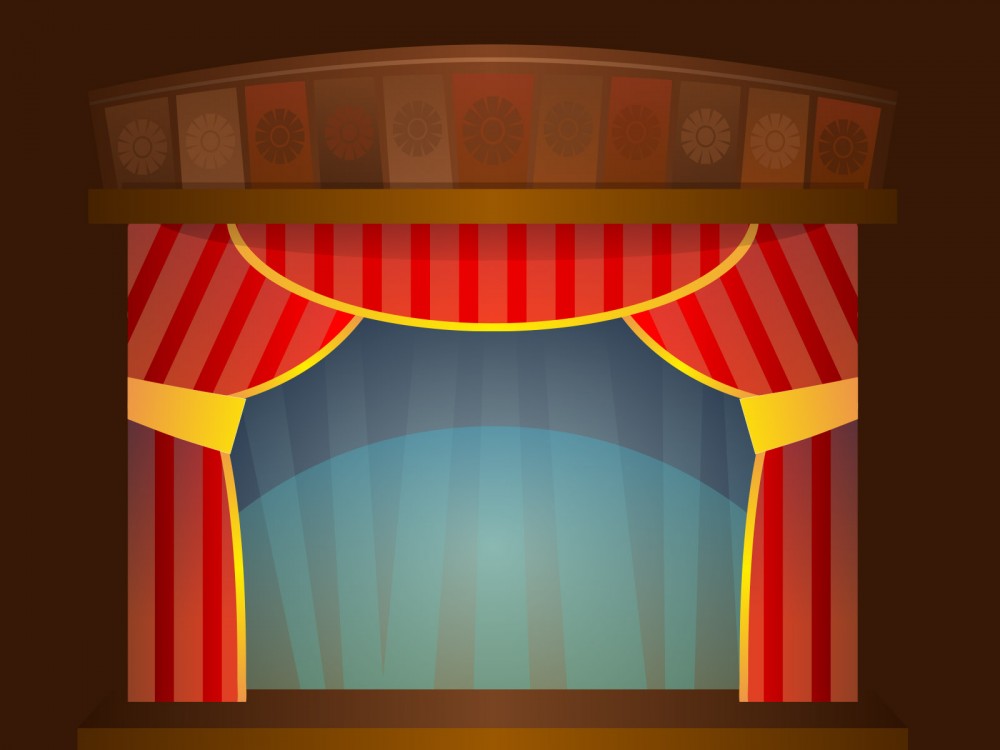 Theatre Stage Powerpoint Templates - Brown, Holidays, Objects, Red ...