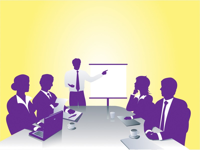 Business Meeting Powerpoint Templates - Business & Finance, Fuchsia /  Magenta, Green - Free PPT Backgrounds and Templates