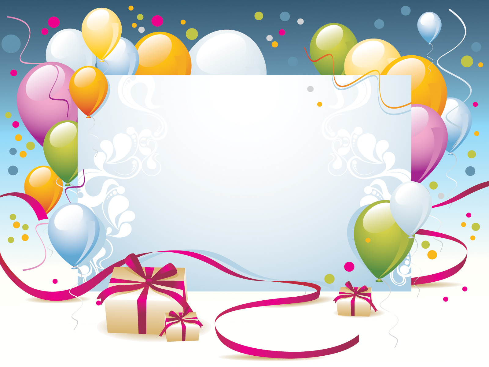 Happy Birthday Present Powerpoint Templates Border Frames Holidays