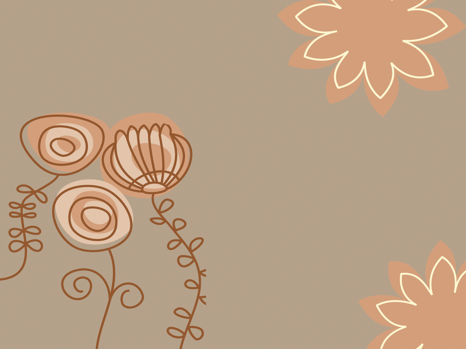 Brown Flowers PPT Backgrounds