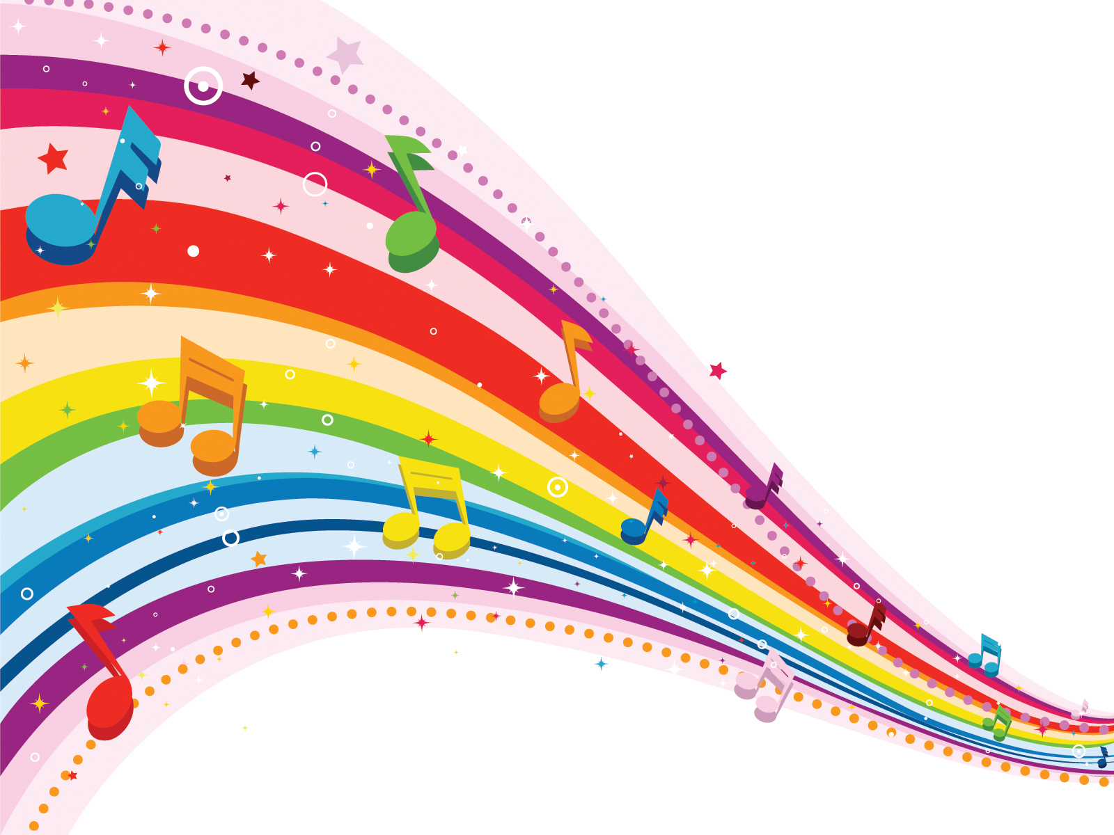 Sing of a Rainbow Powerpoint Templates - Fuchsia / Magenta, Music, Orange,  Red, Yellow - Free PPT Backgrounds and Templates