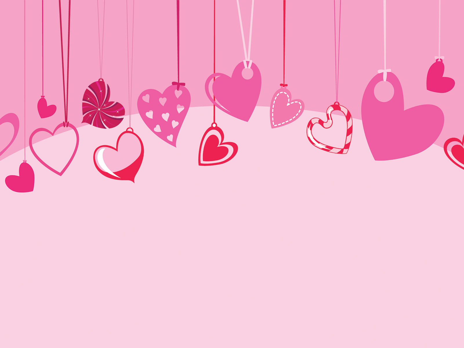 Cute Hearts are Hanging Powerpoint Templates Love Free PPT