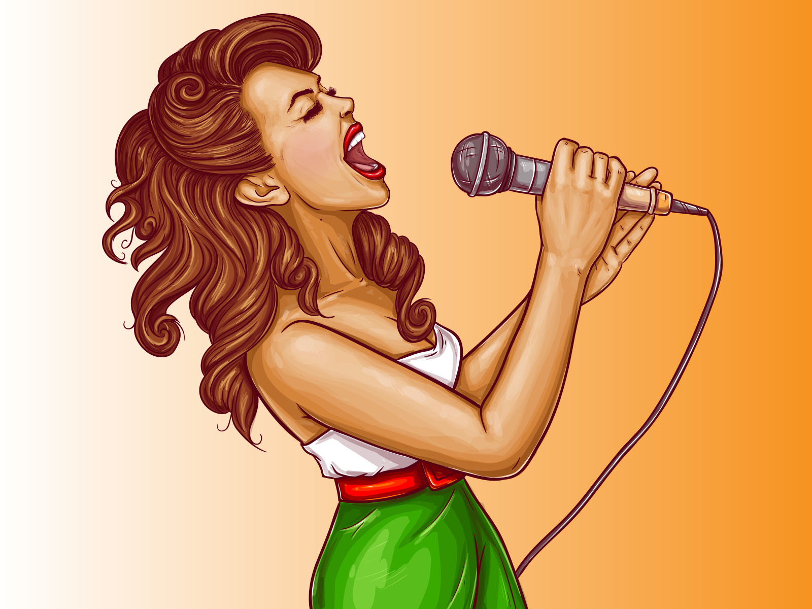Jazz Singer Powerpoint Templates - Music, Orange - Free PPT Backgrounds and  Templates