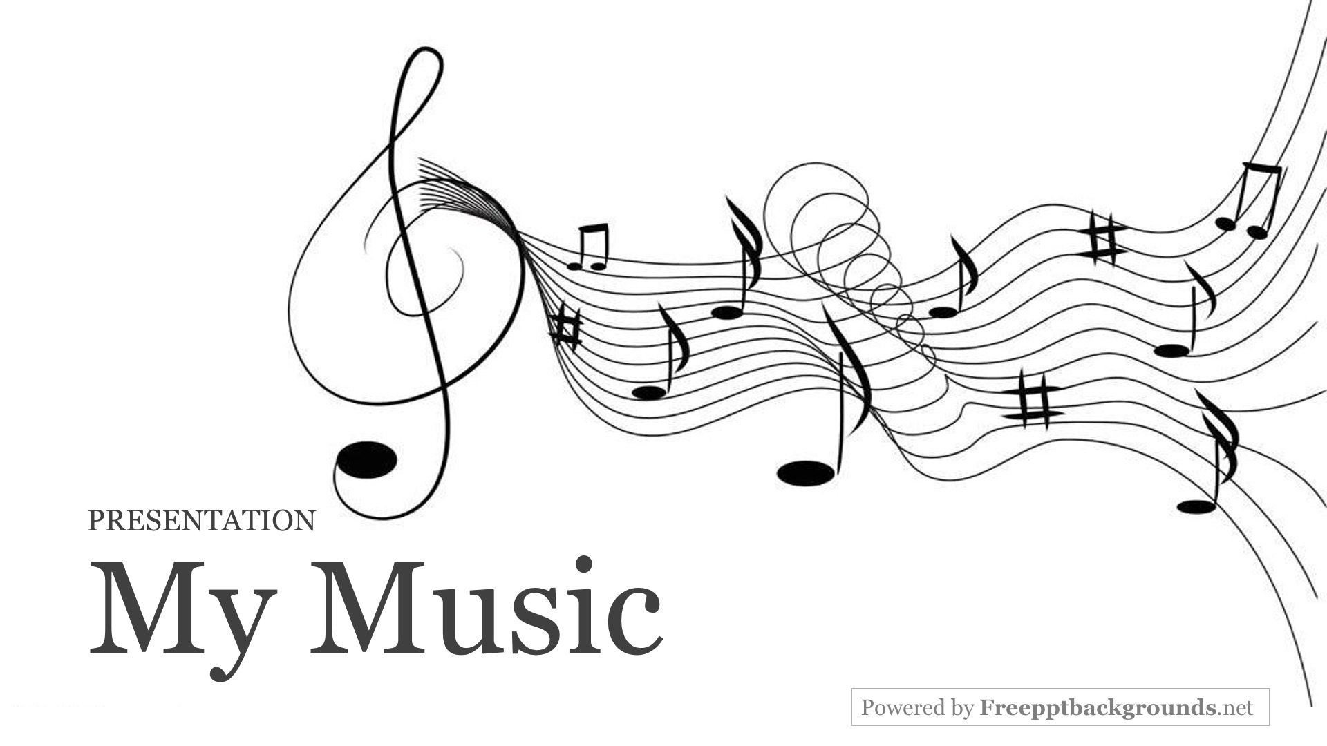 My Music Powerpoint Templates Black Google Slides Music White