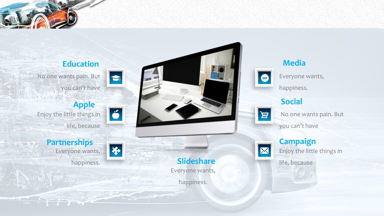 Car Racing Powerpoint Templates - Aqua / Cyan, Blue, Car ...