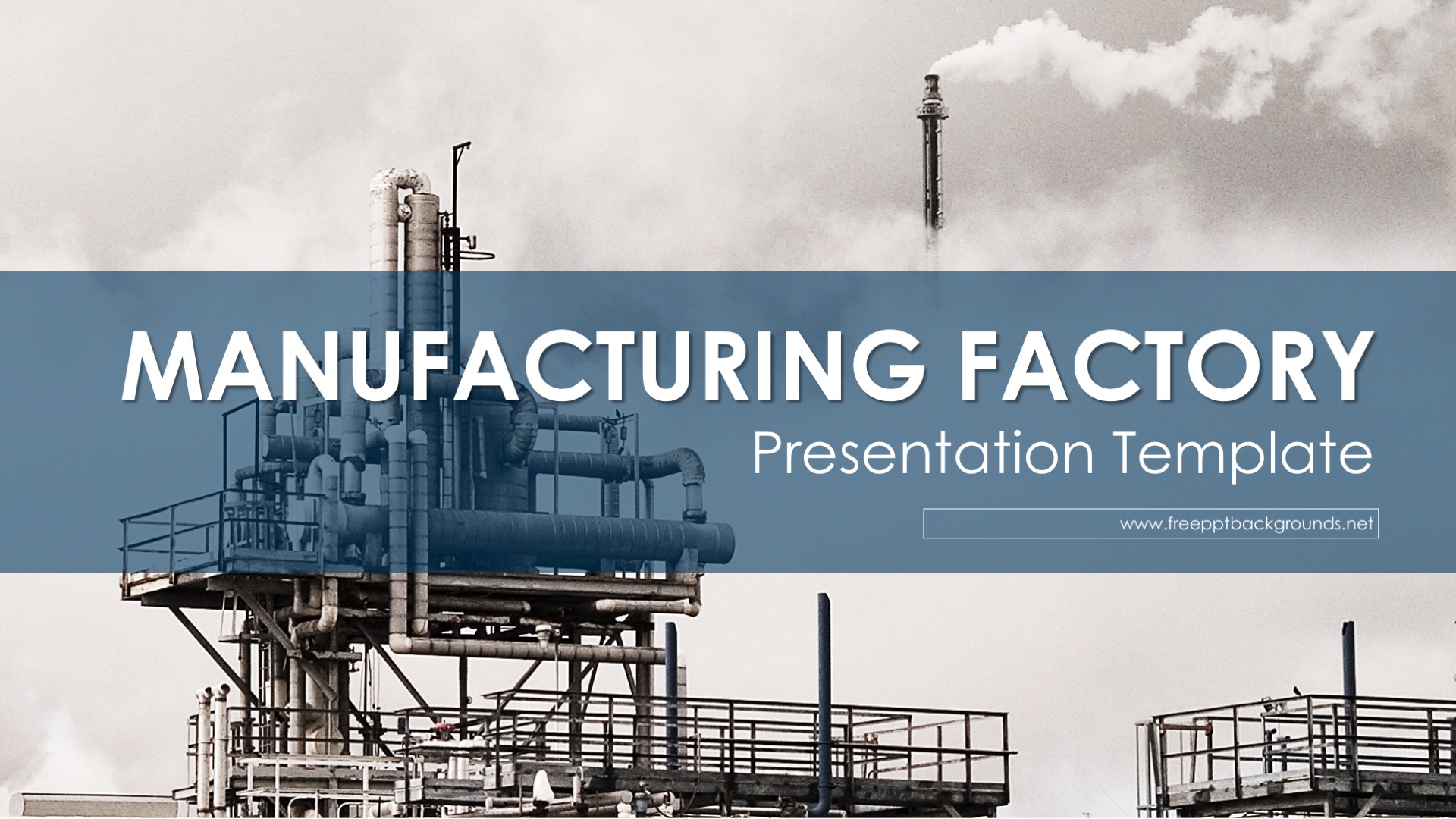 Manufacturing Factory Powerpoint Templates 3D Graphics Blue
