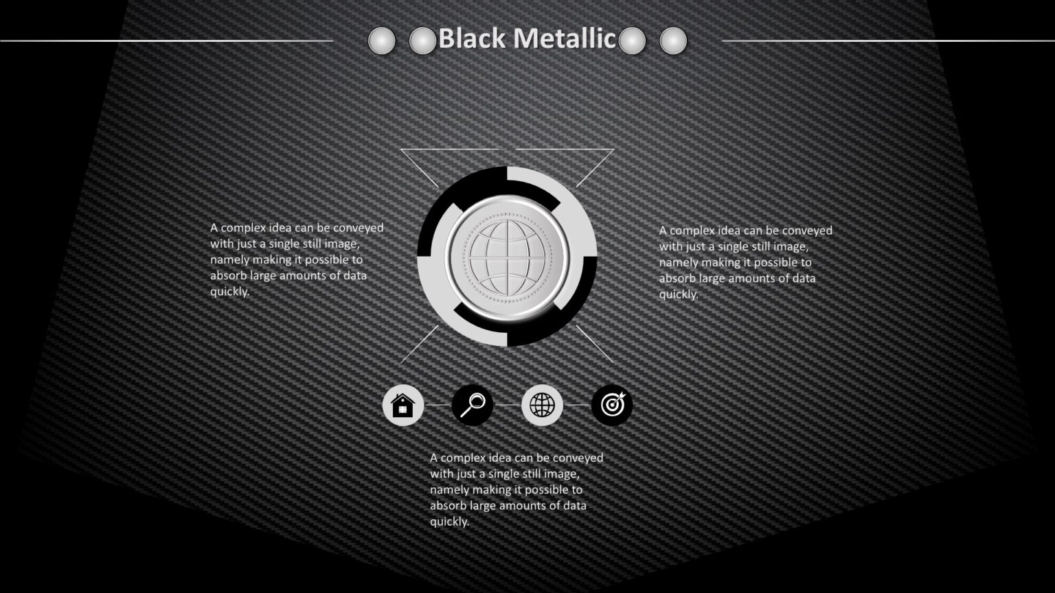 Black Metallic Powerpoint Templates - Black, Pattern, Textures Backgrounds