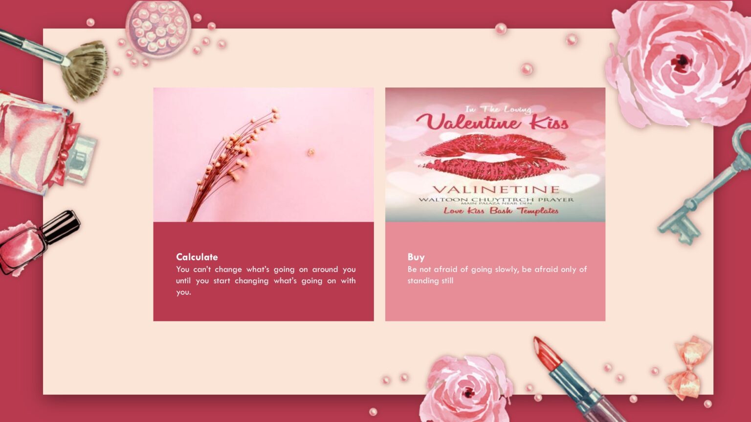 Pastel Makeup Powerpoint Templates - Arts, Beauty & Fashion, Red - Free ...