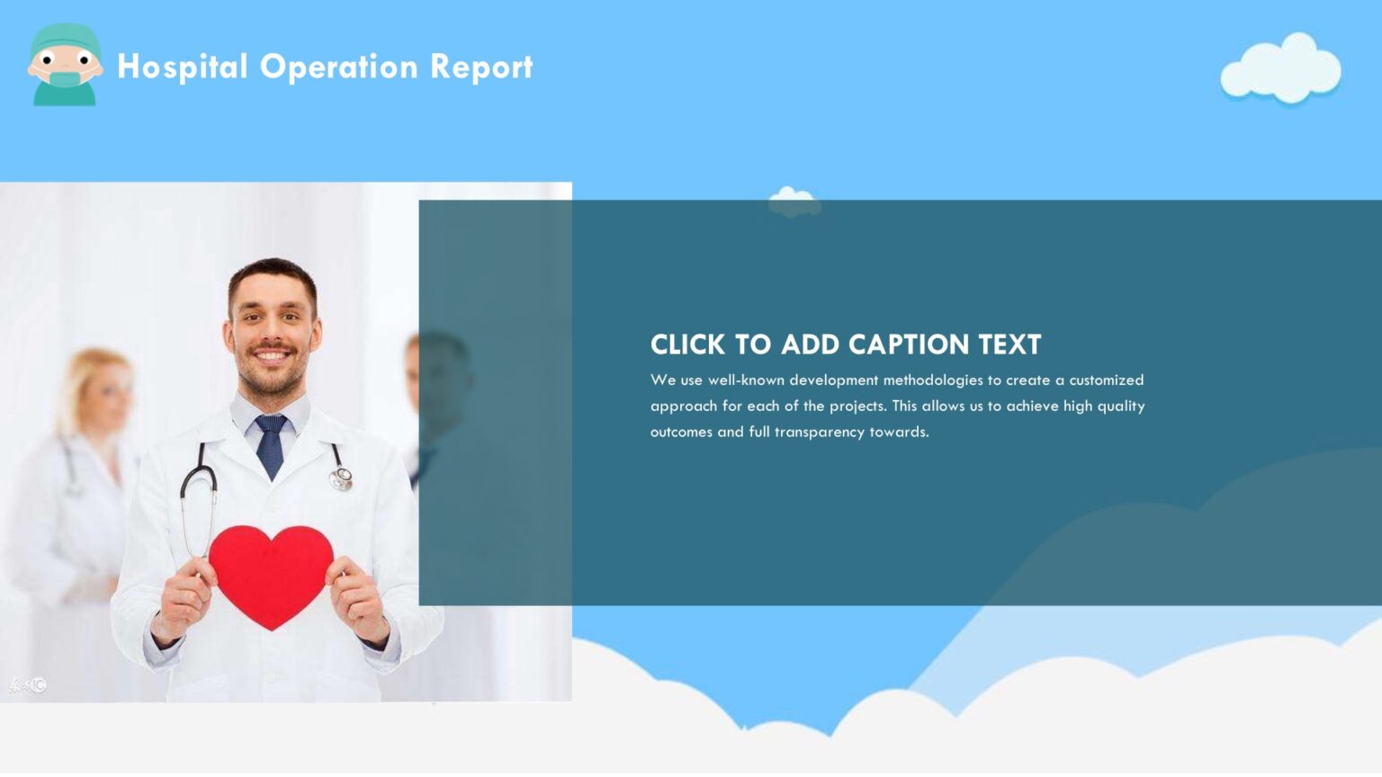 Hospital Operation Report Powerpoint Templates - Blue, Healthcare ...