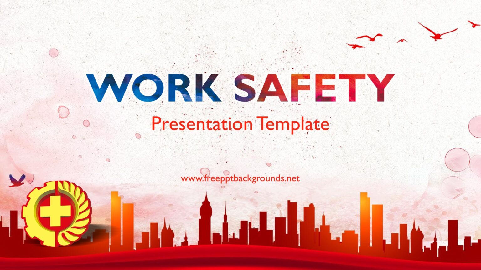 Work Safety Powerpoint Templates Buildings & Landmarks, Red Free