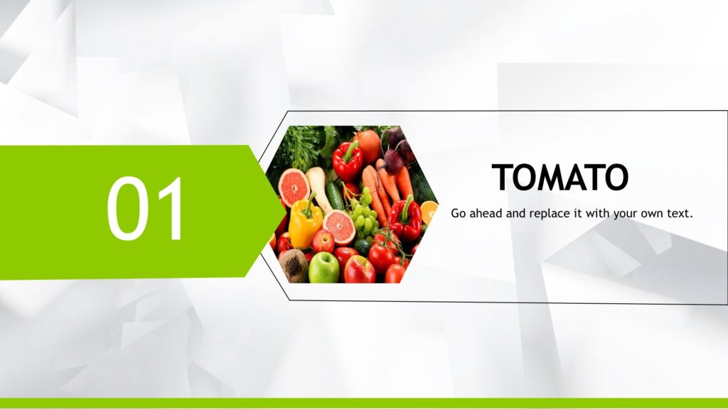 Organic Vegetables Powerpoint Templates - Food & Drink, Green Backgrounds