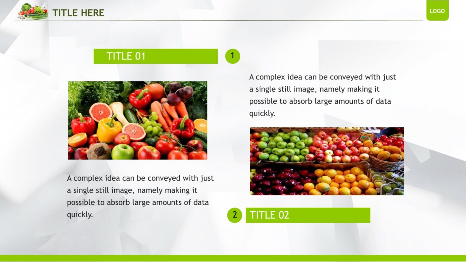 Organic Vegetables Powerpoint Templates - Food & Drink, Green - Free ...