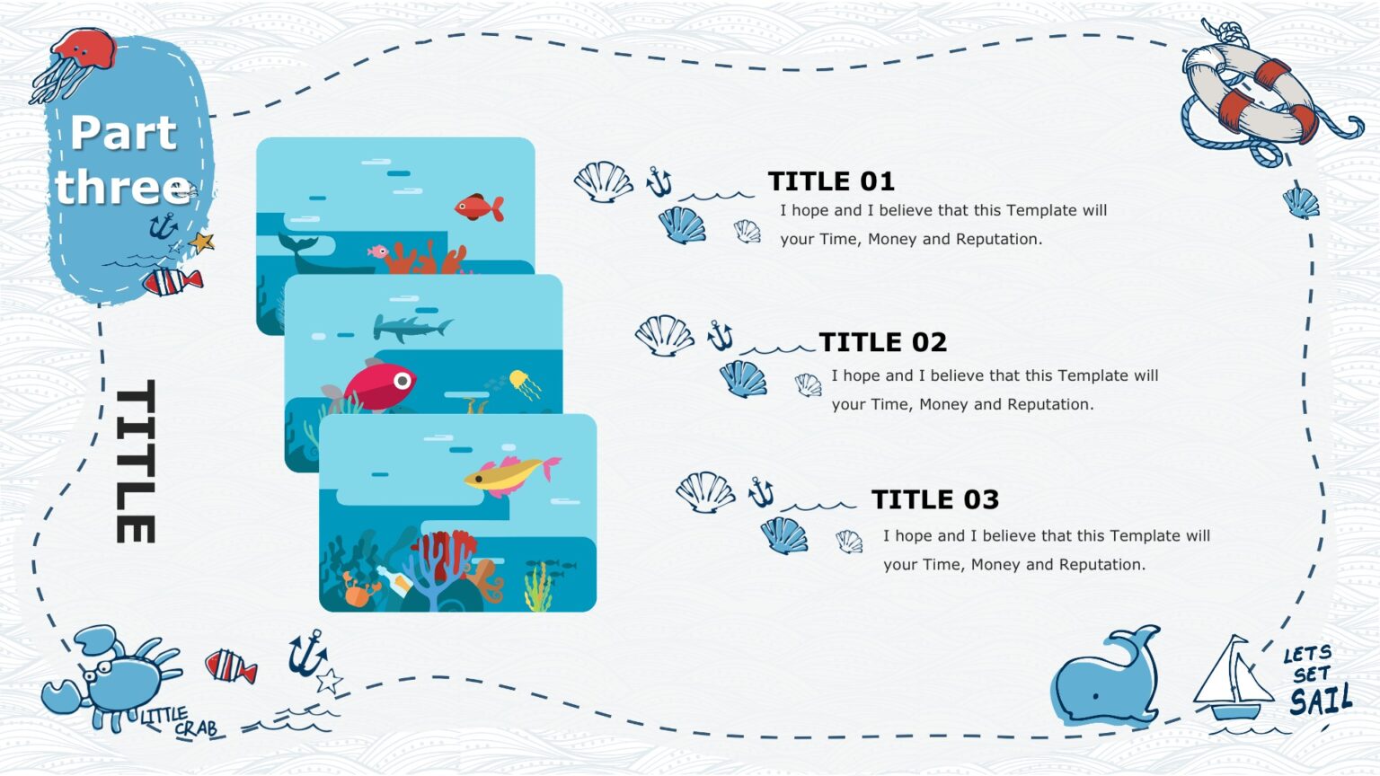 Fishery Marine Powerpoint Templates - Blue, Border & Frames Backgrounds