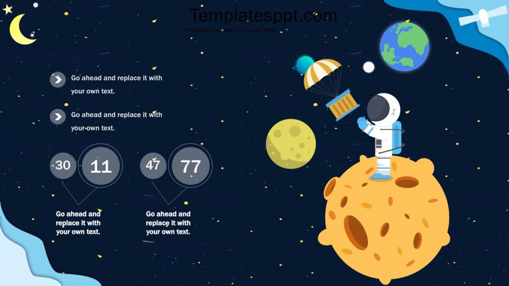 Space Slides Powerpoint Templates - 3D Graphics, Blue, Science Backgrounds